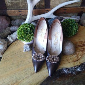 Rhythm Step Bronze Pumps with Buckle